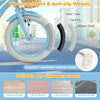 Close-up of the 14-inch kids bike's durable rubber wheels with anti-slip design, suitable for various road surfaces.