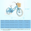 14-inch blue kids bike with training wheels, adjustable seat, and front basket for fun and balance training.