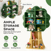 Green kids bookcase shelf with open storage shelves, ideal for toys and books, promotes organization in children's.
