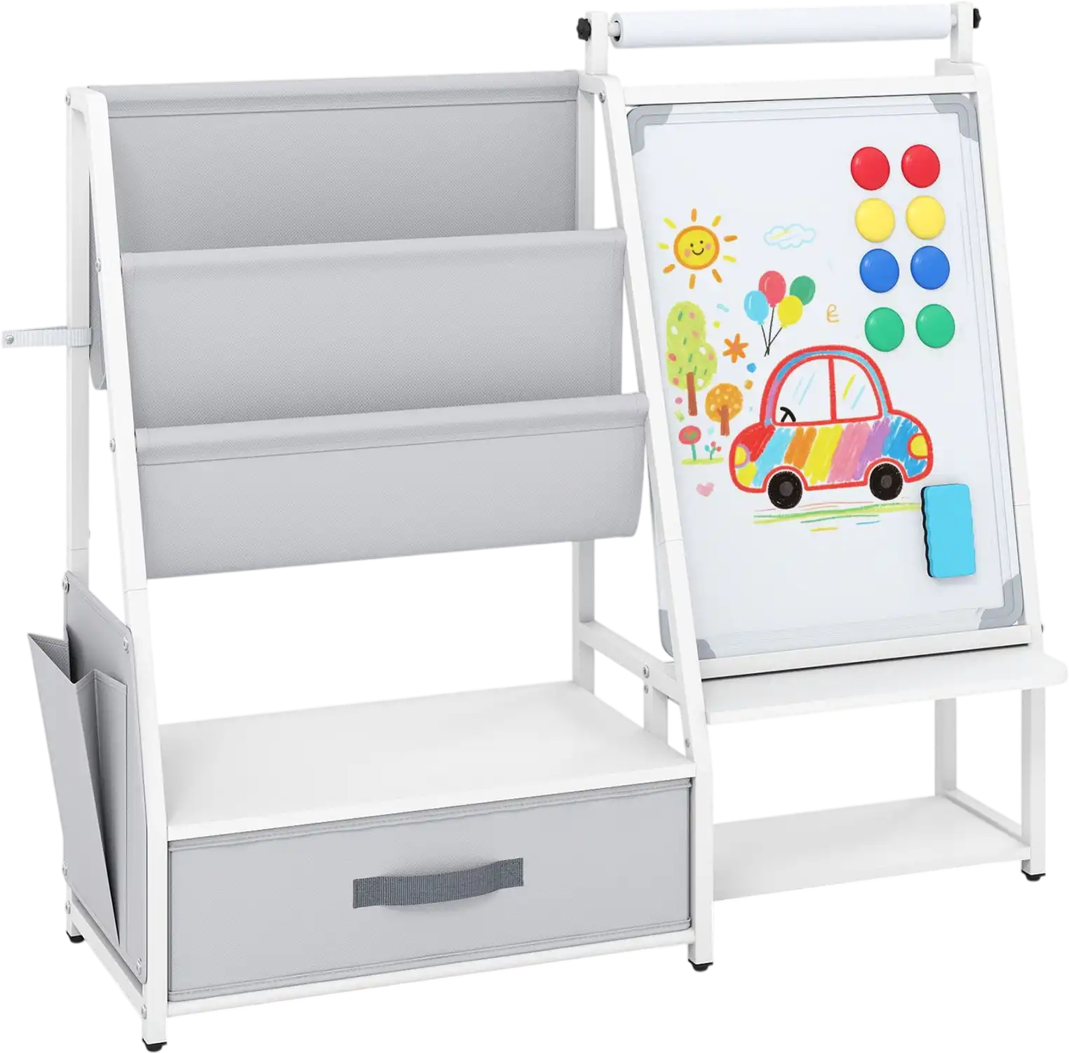 Costway Kids Bookshelf Art Easel Toy Organizer Magnetic Whiteboard 20149913 New