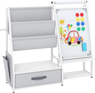 Costway Kids Bookshelf Art Easel Toy Organizer Magnetic Whiteboard 20149913 New