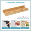 Natural fir wood floating nursery bookshelf with wave-shaped edge for secure storage, ideal for kids' rooms and.