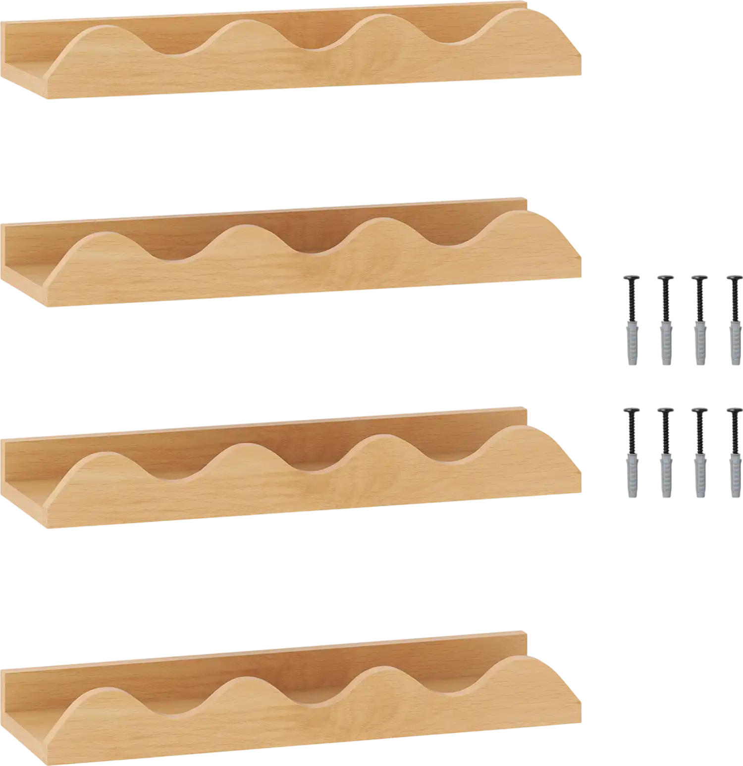Costway Kids Floating Nursery Book Shelves Set of 4 16