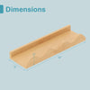Wave-shaped edge of a 16-inch natural fir wood floating bookshelf, ideal for kids' rooms and decorative storage.