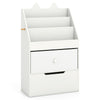 Kids Bookshelf and Toy Storage Organizer with Drawers and Hook for Kids Room-White - Gallery View 1 of 1