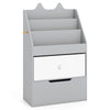 Kids Bookshelf and Toy Storage Organizer with Drawers and Hook for Kids Room-Gray - Gallery View 1 of 1