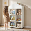 Kids Bookshelf and Toy Storage Organizer 4-Tier House-Shaped Toddler Bookcase-White - Gallery View 1 of 10