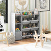 4-Tier Kids Bookshelf and Toy Storage Rack with 8 Toy Organizer Bins-Grey - Gallery View 1 of 10
