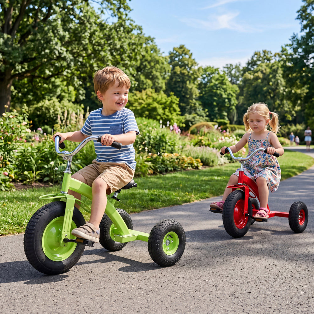 Kids Carbon Steel Bike with 15 Inch Inflatable Rubber Tires-Green - Gallery View 1 of 10