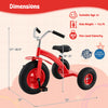 Kids carbon steel bike in red with 15-inch inflatable rubber tires, adjustable seat, and handlebar for stability and comfort.