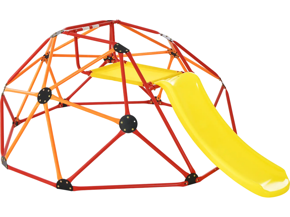 Kids Climbing Dome with Slide and Fabric Cushion for Garden