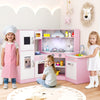 Kids Corner Pretend Kitchen Playset with Separated Washing Basin-Pink - Gallery View 1 of 11