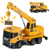 Licensed Scania crane truck toy showcases a detailed design with a push-button lift feature for engaging playtime experiences.