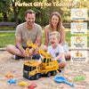 Licensed Scania crane truck toy features extendable arm, lights, sounds, and 360° rotation for toddlers' imaginative play.