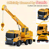 Licensed Scania crane truck toy features extendable arm, rotating cabin, lights, and sounds for immersive play.