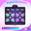 Electronic kids dance mat featuring 8 levels, 4 modes, and LED lights for interactive play and skill development.