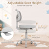 Kids desk chair in gray with adjustable height, swivel seat, and breathable cushion for ergonomic comfort and safety.