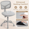 Kids desk chair in gray with adjustable height, breathable mesh backrest, and removable padded seat cushion for comfort.