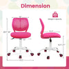 Adjustable pink ergonomic children study chair with breathable mesh, height range 16.5” to 21”, ideal for home and.