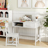 Kids desk and chair set in white with storage drawer, ideal for studying and playing, featuring ergonomic design and.