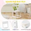 High-back chair from the Kids Desk and Chair Set in white, featuring ergonomic design and smooth rounded edges for.