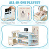 Kids doctor play set with eye chart and toy CT machine, featuring natural wood material for imaginative play and.