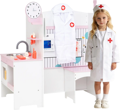 Costway Kids Doctor Play Set Adjustable Height Bar 87229904 New