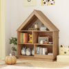 3-Tier House-Shaped Toy Storage Organizer with Open Shelves-Natural - Gallery View 1 of 9