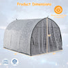 Kids Dream Bed Tent in gray with glow-in-the-dark stars, measuring 54" x 40" x 32", ideal for sleep and play.