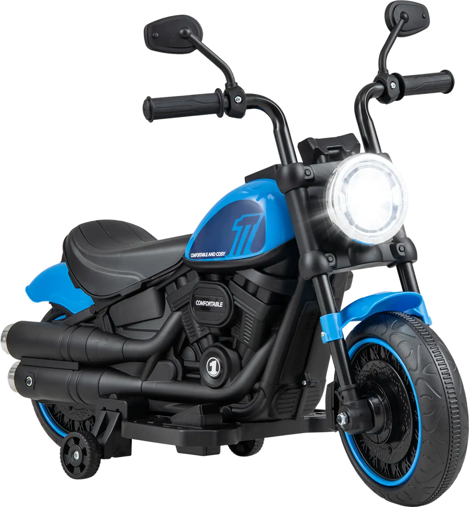 Costway Kids Electric Motorcycle Ride On Toy w/ Training Wheels LED Headlights 87349162 New