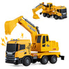 Licensed Scania excavator truck toy features a push-and-go design and smooth edges for safe and easy handling during play.
