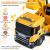 Licensed Scania excavator truck toy features lights, sounds, and an adjustable arm for interactive play and fun.