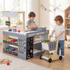 Kids Grocery Store Playset Wooden Pretend Play Supermarket with Shopping Cart-Gray - Gallery View 1 of 11