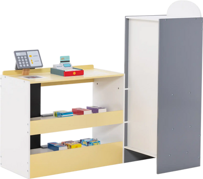 Costway Kids Wooden Grocery Store Playset Cash Register POS Machine 83619452 New