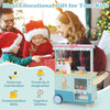 Kids ice cream truck pretend play set in green, featuring a vending machine and 15 play food pieces for imaginative fun.