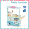 Kids ice cream truck pretend play set in green, featuring a double-sided cart, vending machine, and 15 play food pieces.