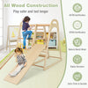 6-in-1 wooden kids jungle gym playset with slide, climbing net, and monkey bars for safe, fun playtime.