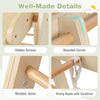 Close-up of the 6-in-1 wooden kids jungle gym showing hidden screws, rounded corners, and strong joints for safety.