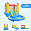 Kids inflatable bounce house castle with water slide and splash pool, designed for safe, imaginative play outdoors.