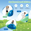 Giant inflatable dome rocker bouncer in green with 6 handles, perfect for climbing, bouncing, and rolling for kids.