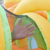 Close-up of the mesh netting on the Kids Inflatable Water Slide, featuring vibrant colors and a safe play area for.