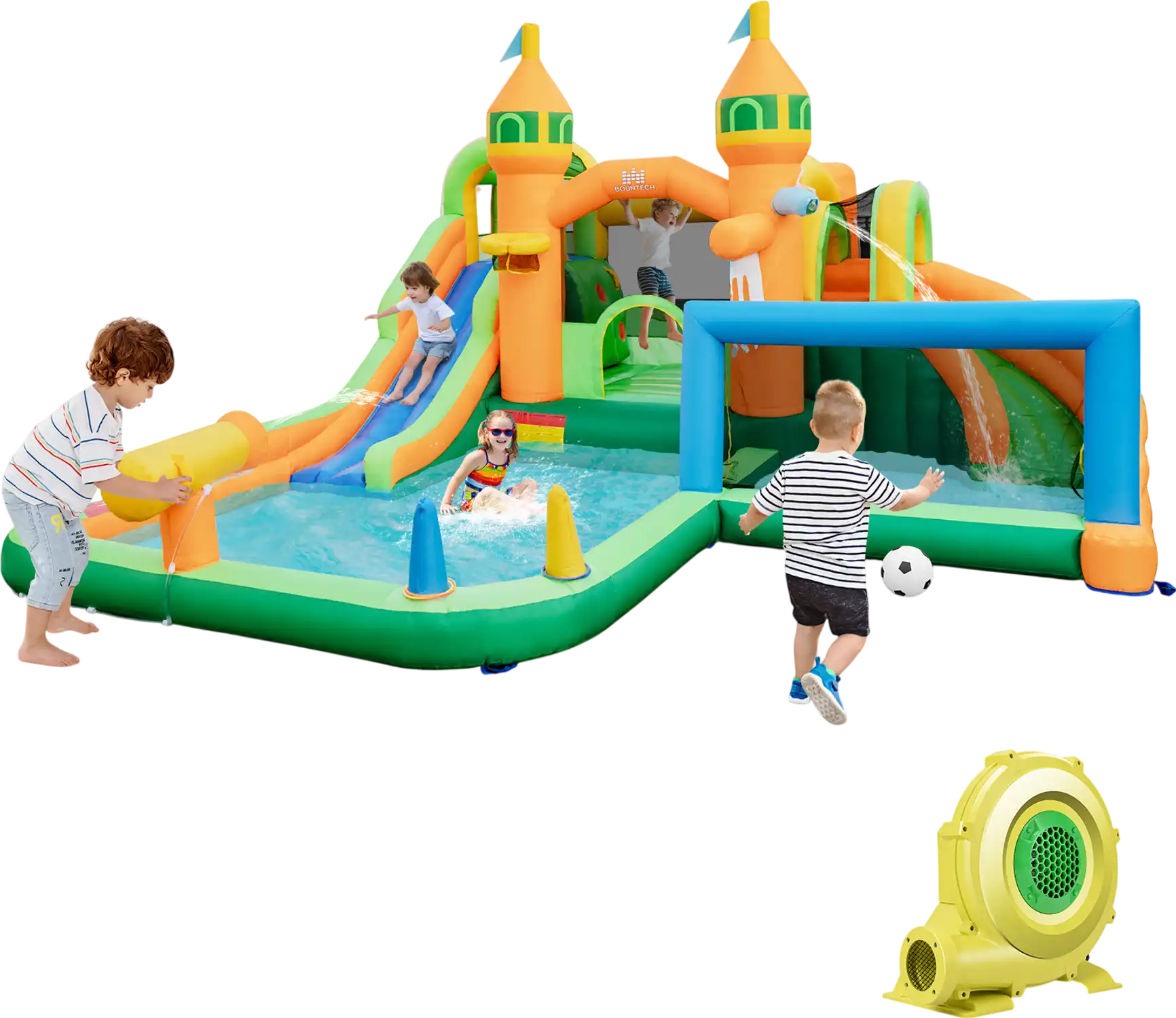 Costway Kids Inflatable Water Slide Yard Lawn w/ 735W Blower 21649785 New