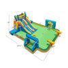 Kids inflatable water slide featuring two long slides, splash pool, and soccer gates, perfect for summer fun.