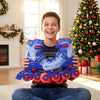 Kids inline skates in blue with light-up wheels, featuring adjustable size and breathable mesh lining for beginners.