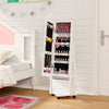 Kids Jewelry Armoire Cabinet with Swivel Base and Lockable Universal Wheels-White - Gallery View 1 of 10