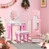 Kids Jewelry Armoire Cabinet with Storage and 2 Tilt Angles-Pink - Gallery View 1 of 11