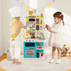 Kids Kitchen Playset Pretend Play Kitchen with Realistic Sounds and Lights-Blue - Gallery View 1 of 11