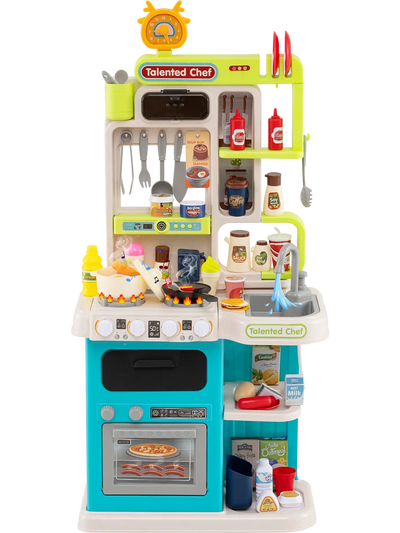 Costway Kids Pretend Play Kitchen Playset w/ Realistic Sounds & Lights 90688416 New