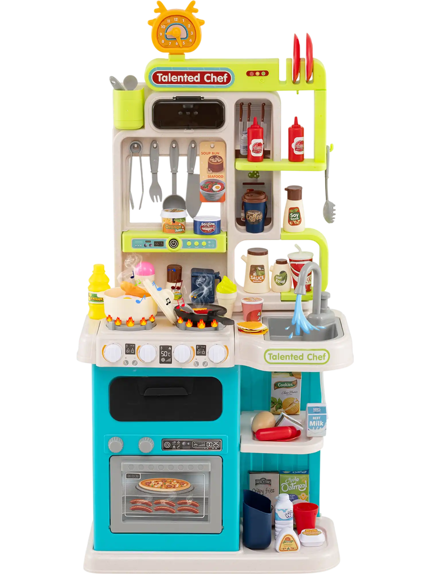 Costway Kids Pretend Play Kitchen Playset w/ Sounds & Lights 90688416 New