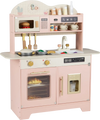 Kids kitchen playset with a detailed microwave, coffee maker, and oven, designed for fun and imaginative play.